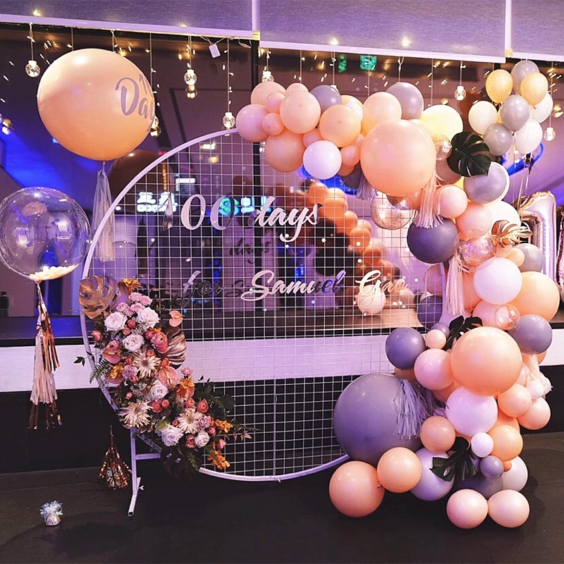 El nuevo arco circular de rejilla de boda adorna el fondo de la boda, muebles de pantalla de rejilla, el camino geom&eacute;trico de la boda-1