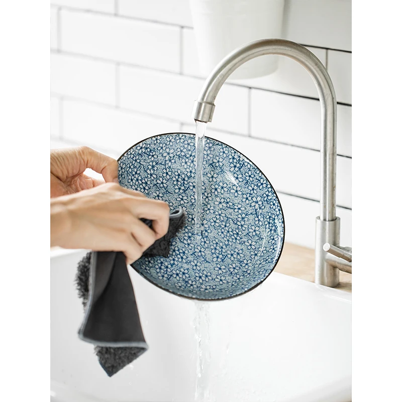 

Jusen 8 Inch Japenese Ceramic Dinner Food Dishs Plate Blue Floral Environmental Protection Tableware Kitchen Porcelain Dishes