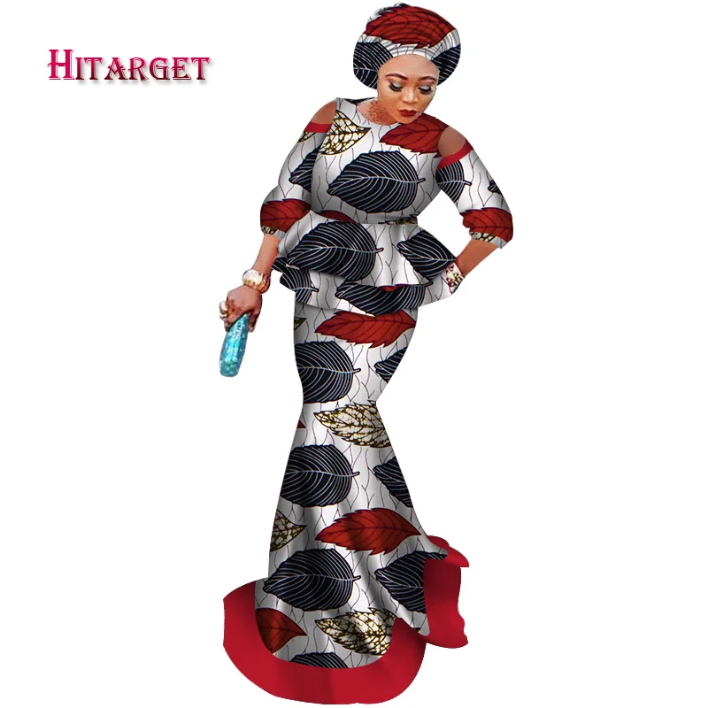 Африканские платья для женщин топ + юбка головной платок костюм из 3 предметов