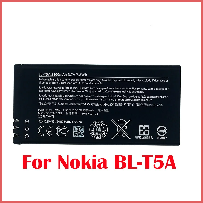 100% Оригинальный 2100 мА/ч BL T5A для Nokia Microsoft Lumia 550 730 735 738 RM1038 RM1040 телефона высокое