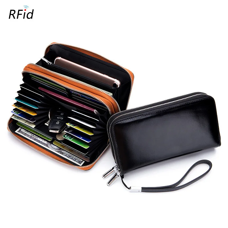 Новый RFID Длинный кошелек для женщин из натуральной кожи женский дорожный высокой