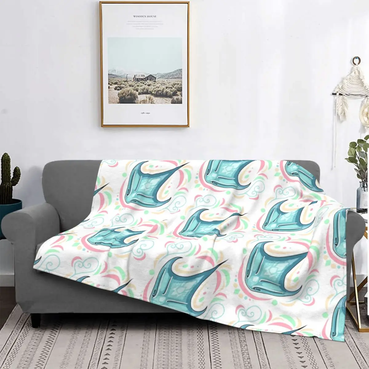 

Manta Ray Blanket Ocean Stingray Plush Warm SuperSoft Flannel Throw Blanket For Bedding BedSheet Quilt Office Art Outlet