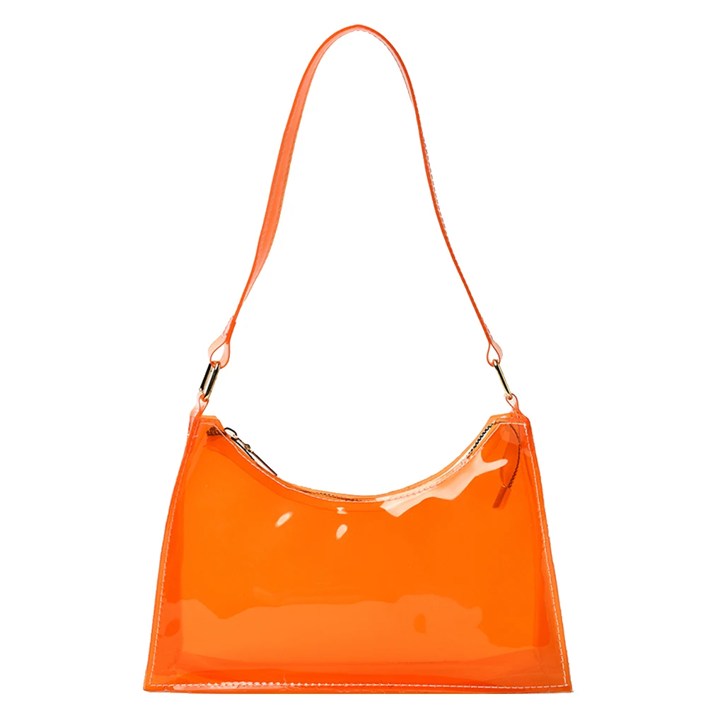 

Женская прозрачная сумка через плечо из ПВХ, модный тоут для подмышек карамельных цветов, удобный шоппер