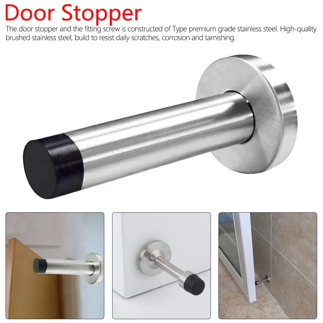 Настенный Протектор шумопонижение держатель двери из нержавеющей стали стоп