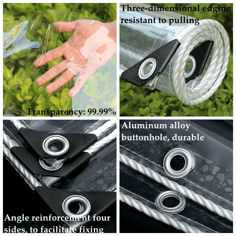 Tela impermeable de PVC transparente, tama&ntilde;o personalizado, 3x5m, 1 unidad-1