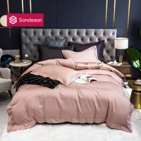 sondeson women premium best 100 cotton pink bedding set long staple cotton 5 star hotel quilt cover flat sheet pillowcase