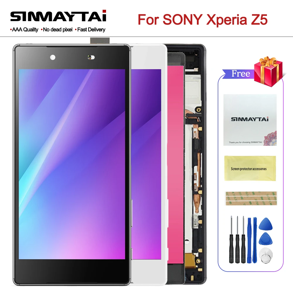 Оригинальный дисплей Z5 5 2 дюйма для SONY Xperia сенсорный ЖК экран с рамкой двойной E6653