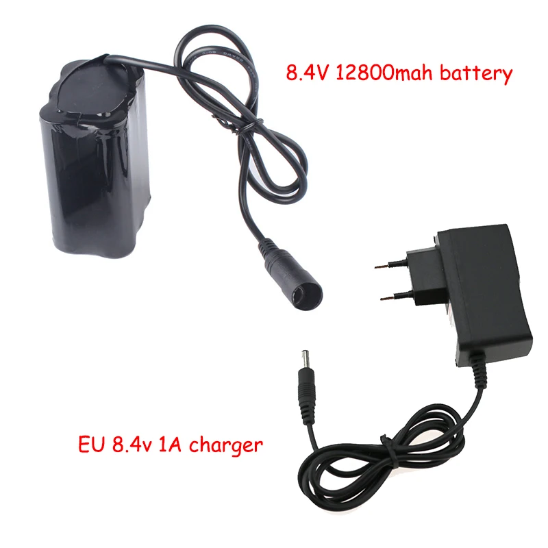 8.4V 12800mAh 18650 Battery Pack 6 x 18650 lithium ion Rechargeable Battery Pack for Bike Bicycle Light Headlamp images - 6