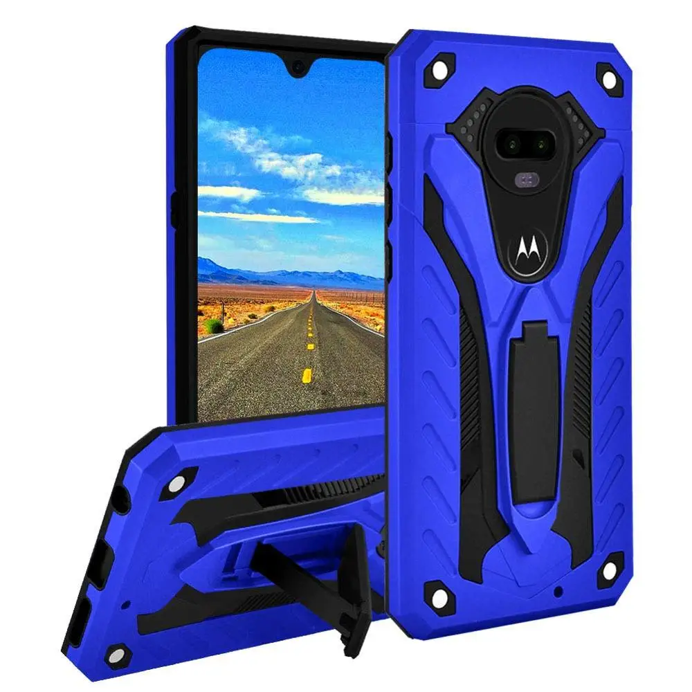 

Case For MOTO G7 G6 G5 Plus Play Power Cover Military Armor Dual Layer Protective Kickstand Case For MOTO E5 E4 Plus Play Cover