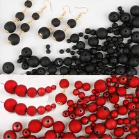 15 200pcslot 6 16mm black red matte color round abs plastic acrylic loose spacer beads for diy jewelry findings making earrings