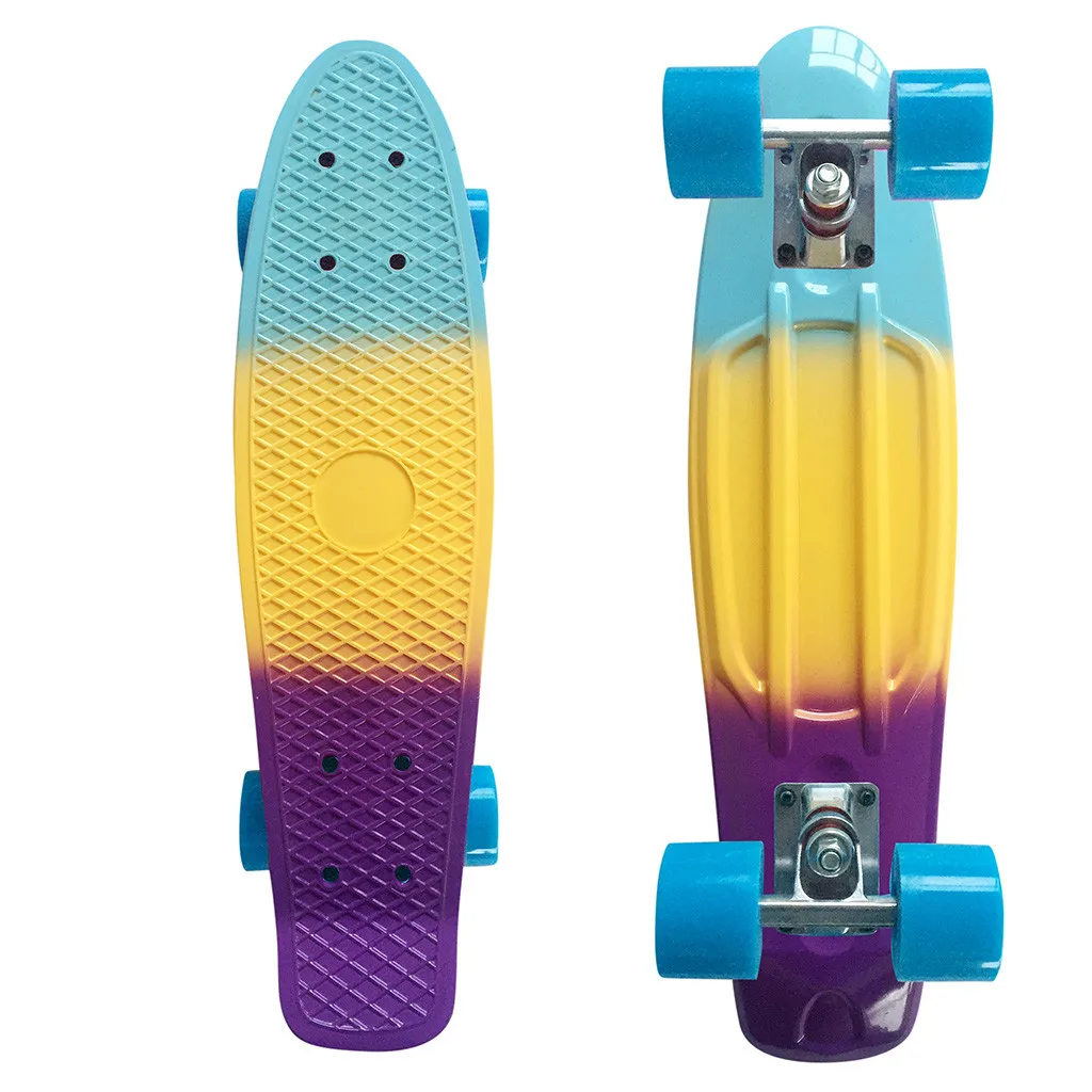 

Skate Board Kids Leaner Retro Cruiser Skate Board Complete 22inch Mini Cruiser Retro Skateboards For Beginners Adult Kids