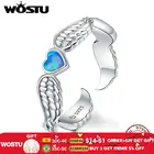 Wostu кольца новые 925 пробы серебряные в форме сердца регулируемые размеры кольца на палец для женщин циркониевые ювелирные изделия Anel FNR173