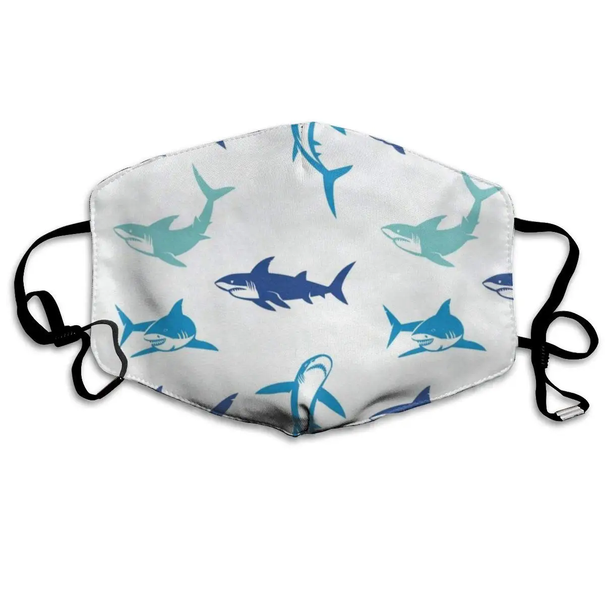 

Разноцветная маска для лица с изображением акул, вдохновляющая маска для рта, многоразовая Пылезащитная маска для лица с регулируемыми пет...