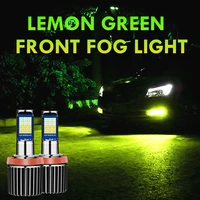 2pcs led bulb h8 h11 auto fog light h3 h27 880 881 9005 hb3 9006 hb4 lemon green car lamp 1200lm 12v drl driving running lamp
