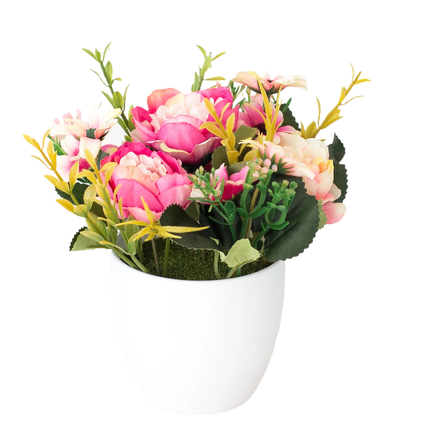 Искусственный цветок пиона бонсай реалистичное зеленое растение украшение для