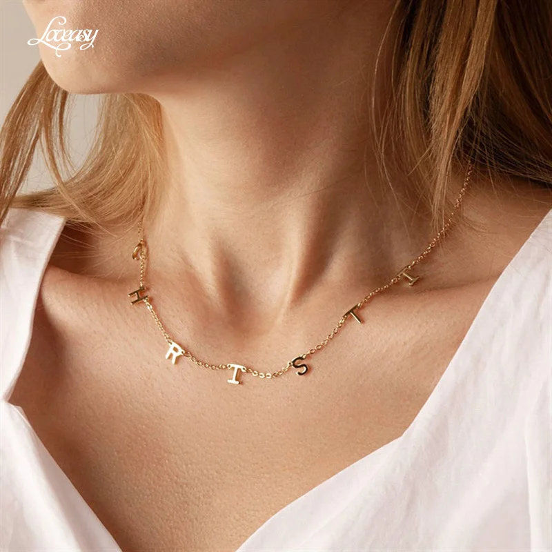 Индивидуальное ожерелье с буквами персонализированные подарки оригинальное для