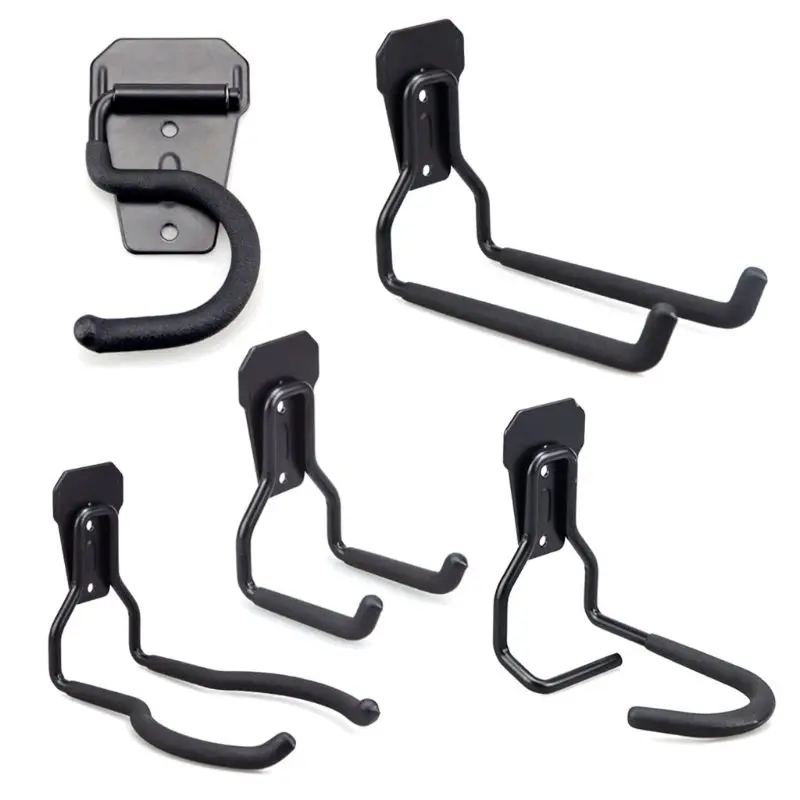 

5 Styles Wall Mount Garage Hooks for Organizing Power Tools Ladders Bikes Ropes