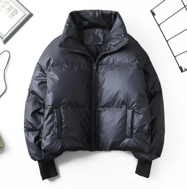 

2020 New Winter Women Duck Down Jackets Oversize Coat Short Stand collar Loose Puffer Jacket Casual Autumn Parkas