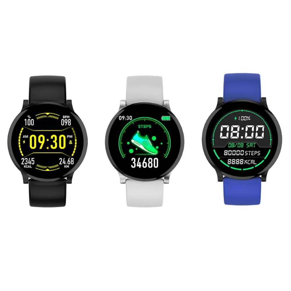 

W9 Waterproof Heart Rate Blood Pressure Monitor Weather Display Touch Control Fitness Smart Watch Sports Bracelet
