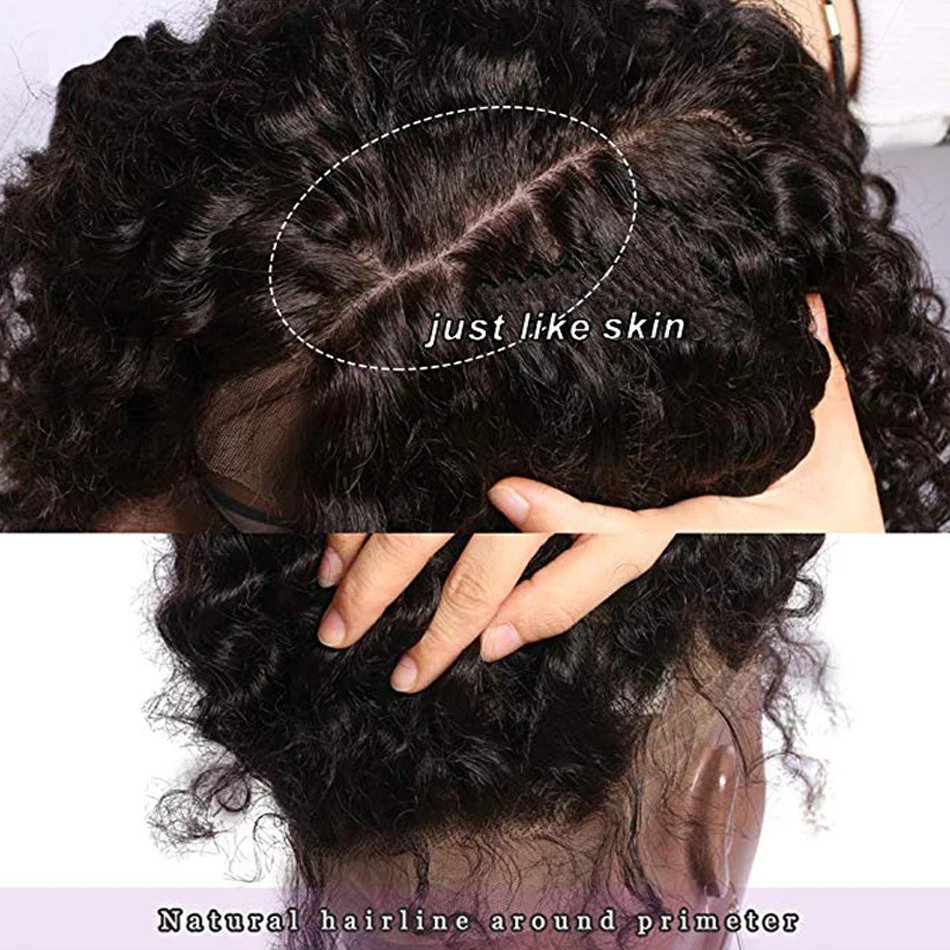 30 32 34 inch Deep Curly Lace Front Wig Transparent HD 13x6 Frontal Human Hair Wigs 4X4 Wave | Шиньоны и парики