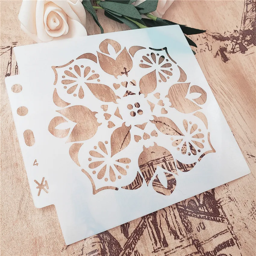 

14.1*13 faceplate stencils Cover template spray plastic mold shield DIY cake hollow Embellishment printing lace ruler Easter