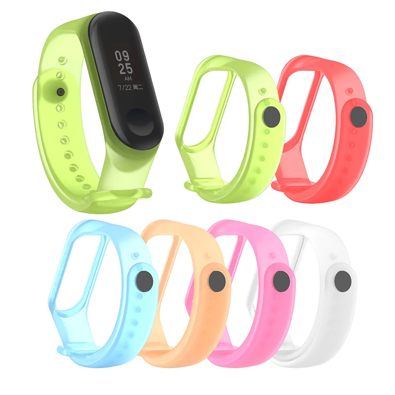 Светящийся ремешок для Mi band 3 4 аксессуары наручных часов Ночной свет сменный
