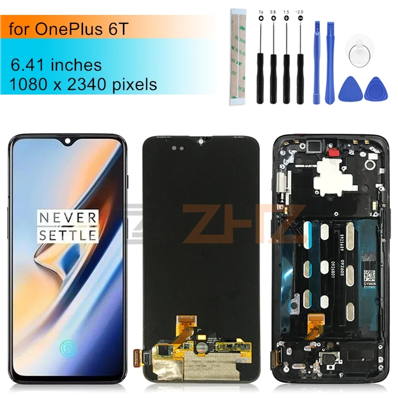 OLED дисплей для OnePlus 6T ЖК с рамкой запасные части замены экрана 6 41 дюйма|Экраны
