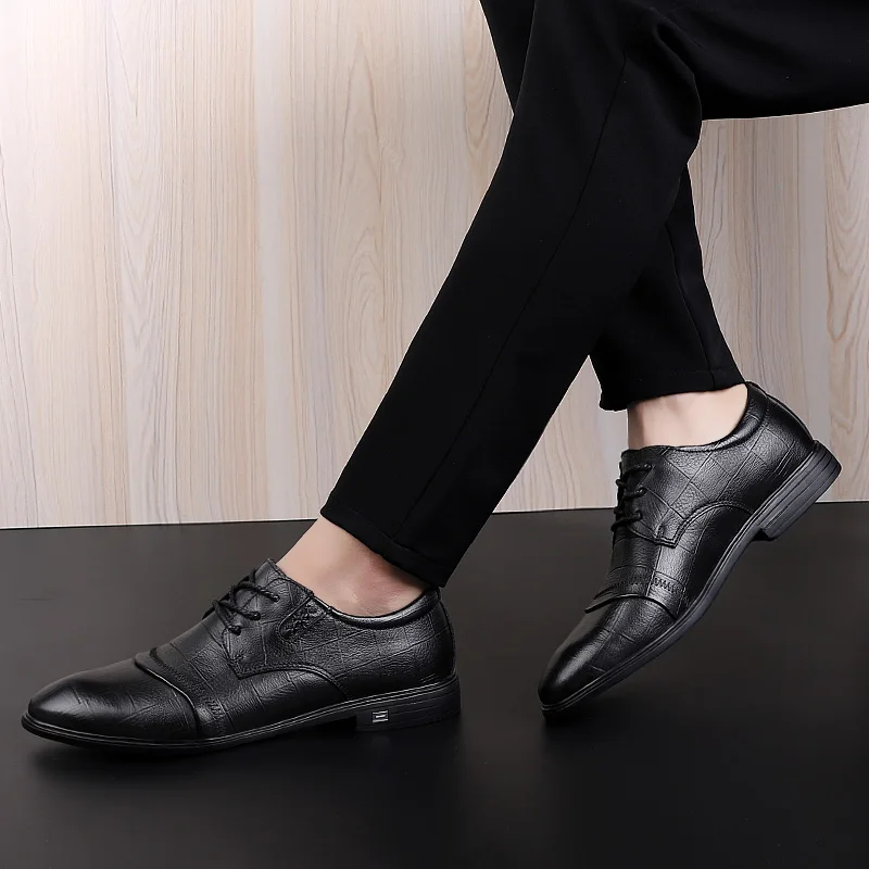 

Shoes Men business dress Brogue Shoes lace up Comfortable Breathable Formal Shoes Brand Luxury Dress men wedding Shoes n5