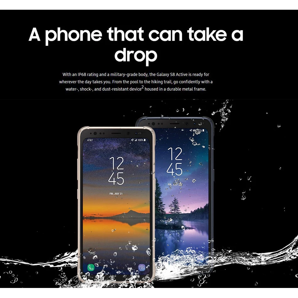 Новая at& T версия samsung Galaxy S8 Active G892A 4 Гб 64 Гб мобильный телефон Snapdragon 835 Восьмиядерный 5," 12 Мп 8 Мп 4000 мАч NFC телефон