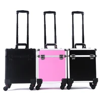 professional trolley cosmetic case portable suitcase makeup organizer with wheels large capacity luggage box nail art container