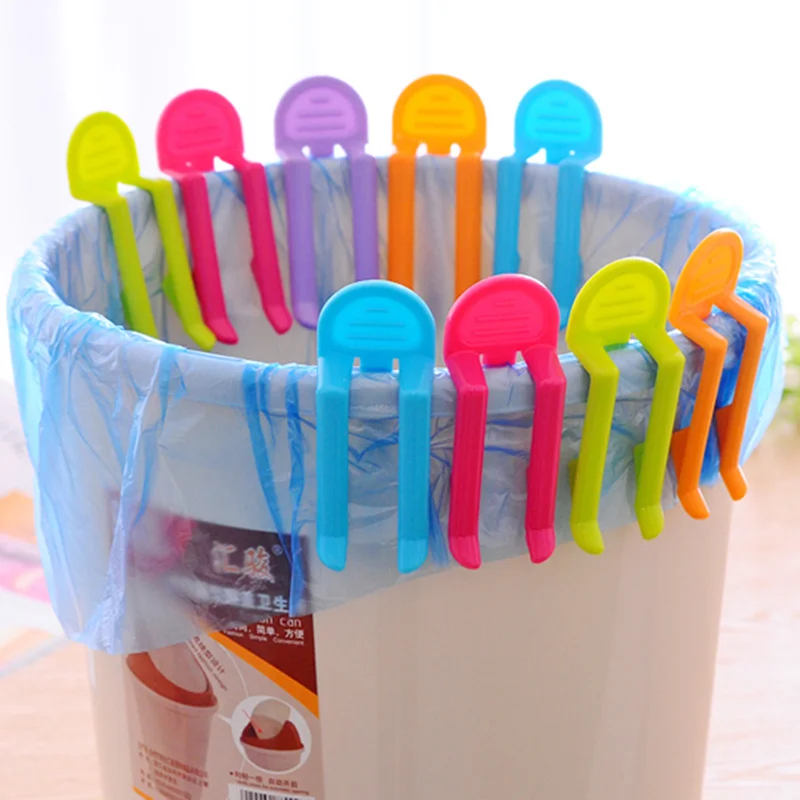 4 шт. пластиковый держатель для мусорного мешка Зажим мусорная корзина зажим