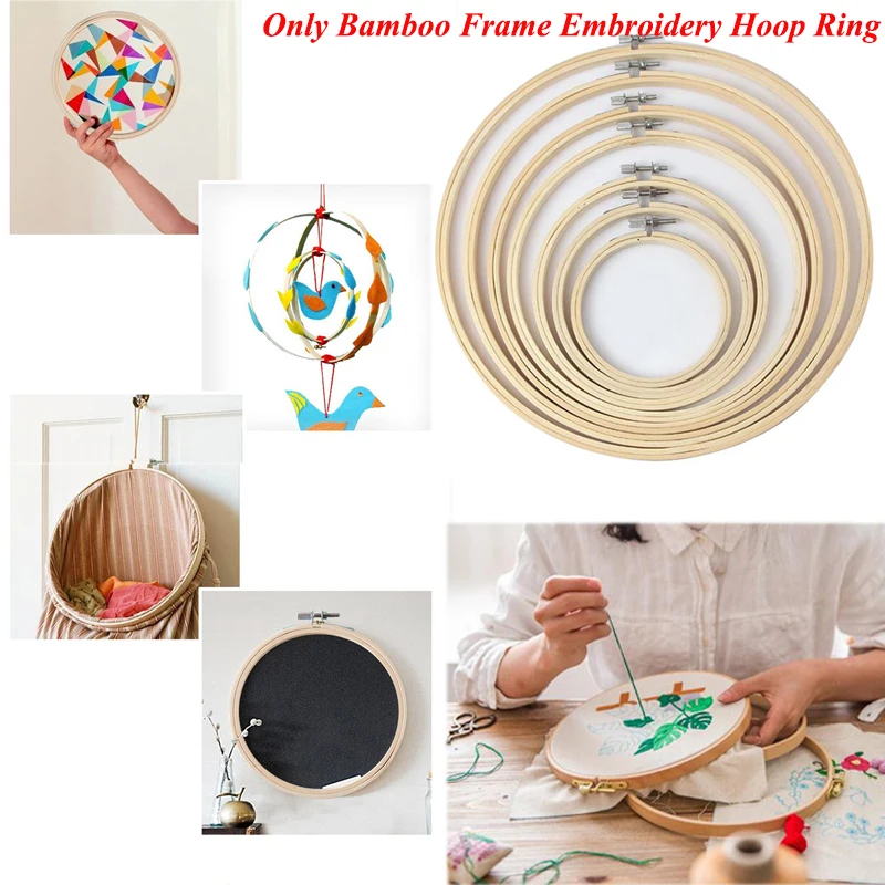 

8-18CM Bamboo Hand Cross Stitch Round Loop DIY Cross Stitch Ribbon Embroidery Stretch Hoop Ring DIY Household Sewing Tool