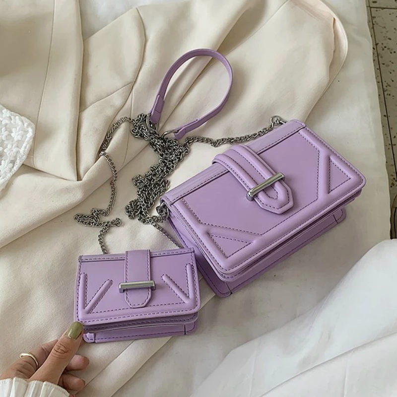 Фиолетовая Сумка-Кроссбоди из искусственной кожи 2020 женская маленькая сумка с