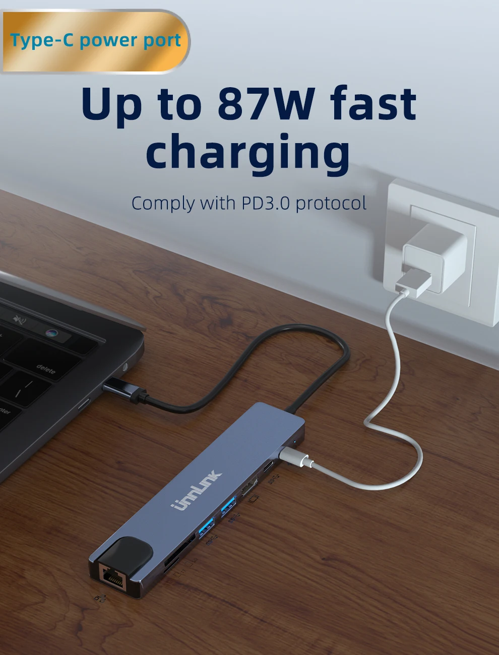 usb разветвитель unnlink с разъемом type c