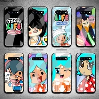 toca boca toca life world game phone case tempered glass for samsung s20 plus s7 s8 s9 s10 note 8 9 10 plus