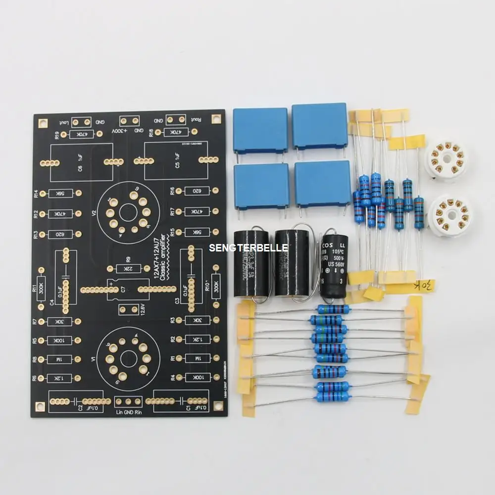 The latest version Classic Circuit Tube Preamplifier Preamp Board DIY Kits  For 12AX7 / 12AU7 Tube