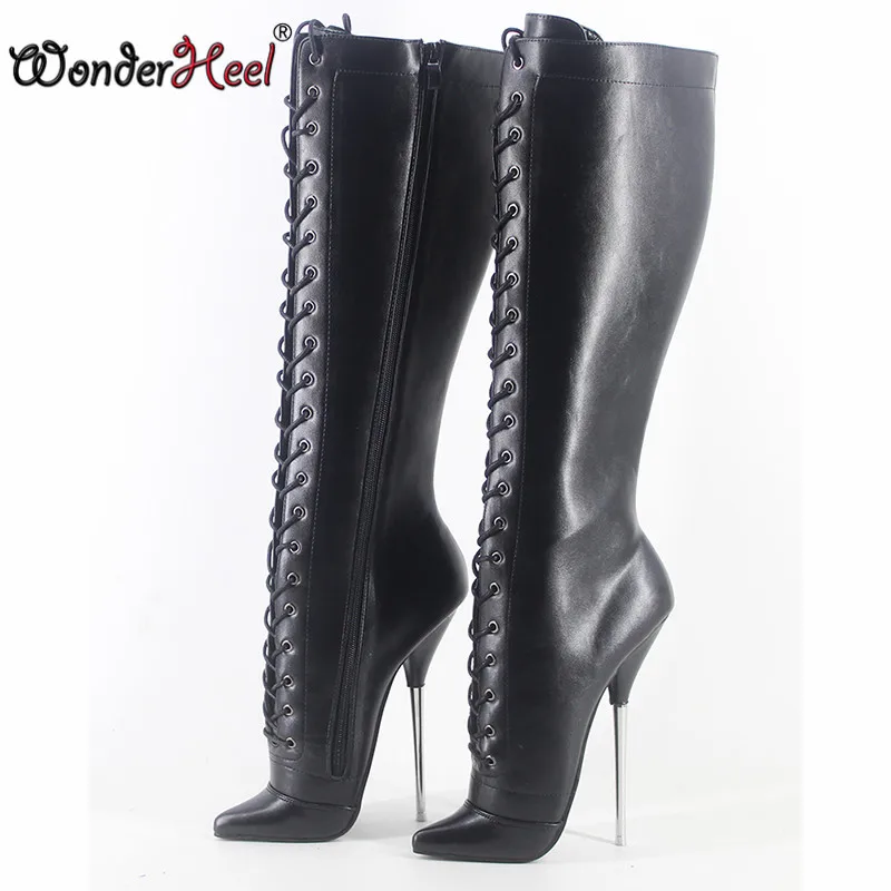 Wonderheel 2020 Новинка 18 см шпилька металлический каблук Матовая кожа сексуальные