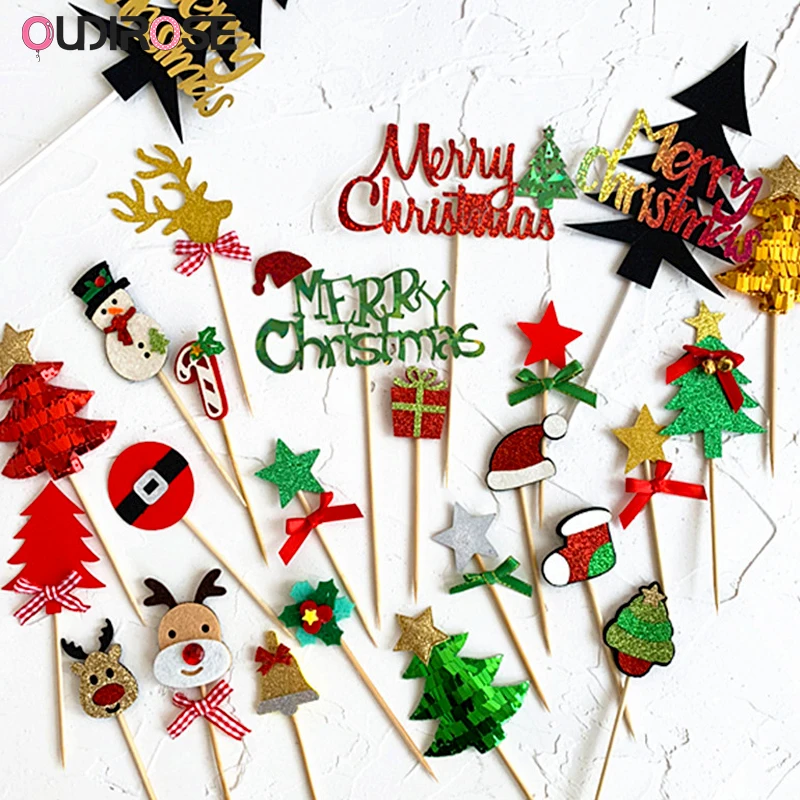 5 шт. с изображениями мультипликационных персонажей мини Рождественский капкейк