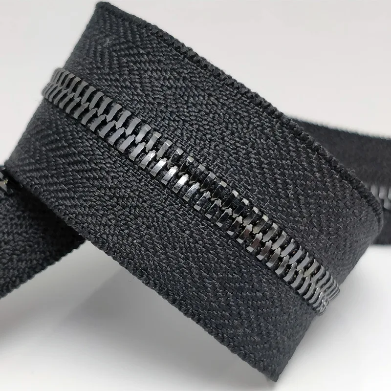 gunblack Meetee 5#2 метры металла молния без слайдера двойной тянуть одежды чемодан DIY молния Швейные ремесла сумки для одежды аксессуары ZA201 - Цвет: gunblack