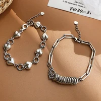 tassel bracelet jewelry gifts silver circle heart bracelet for women vintage