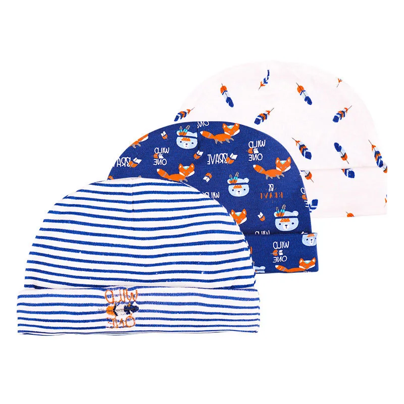 Unisex Hot Sale Baby Caps 3-pack for Boys Girls Newborn Boy Hats Infant 0-3 Months | Детская одежда и обувь