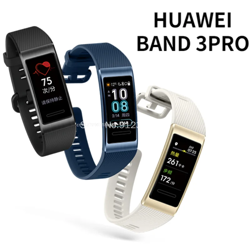 

80% New Huawei Band 3 3Pro GPS Smart Band Metal Frame Amoled 0.95in Full Color Display Waterproof Fitness Heart Rate Sleep Band