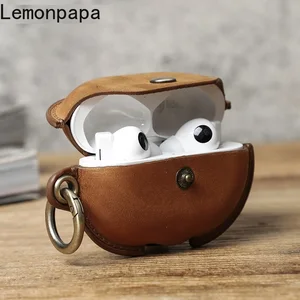luxury leather case for huawei freebuds pro charging box vintage earphone case headset protective for huawei freebuds pro case free global shipping
