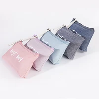 waterproof printing canvas letters cosmetic bags ladies women portable make up custom travel toilet pouch