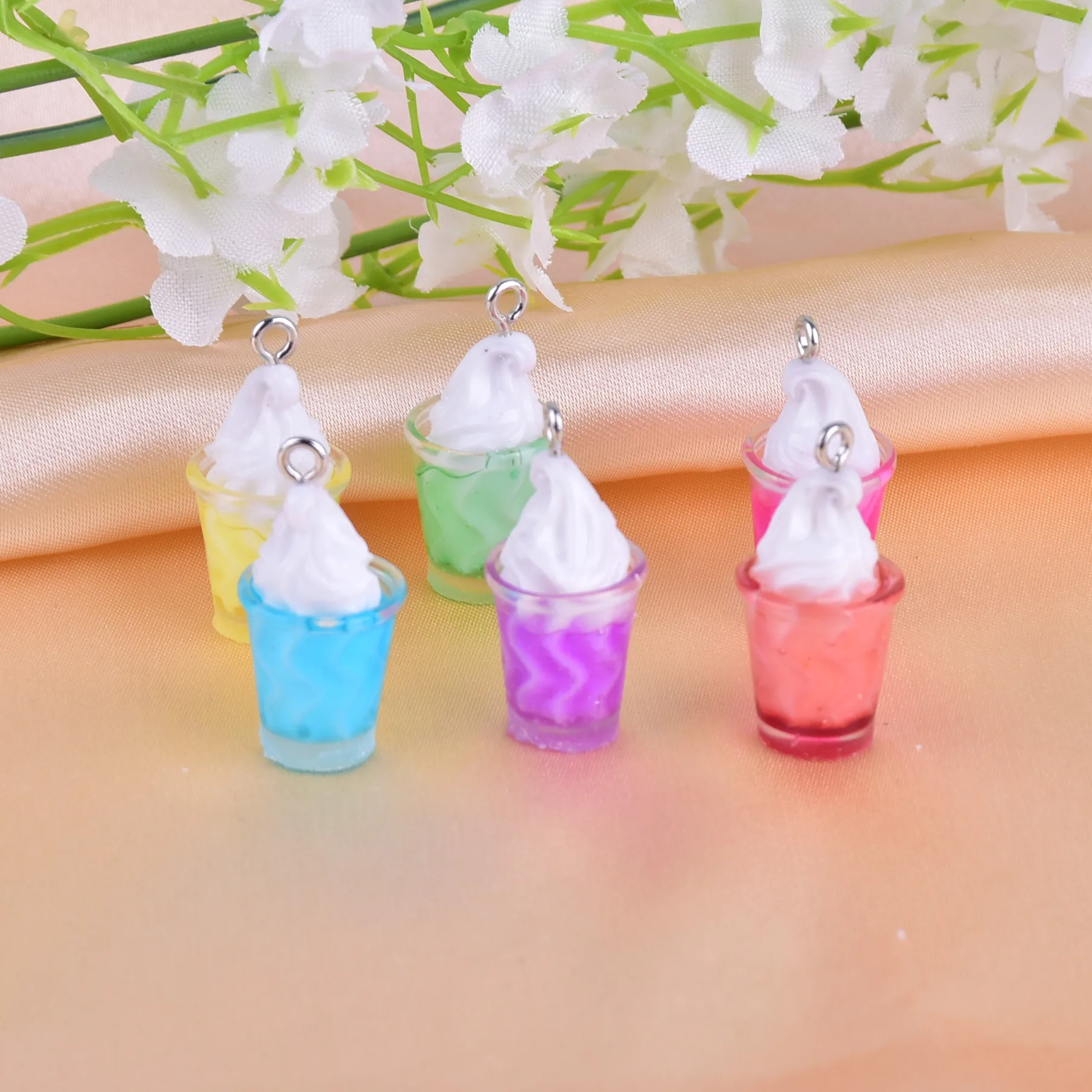 10 шт./12 искусственных фспанпучино мороженое напиток из смолы подвески серьги