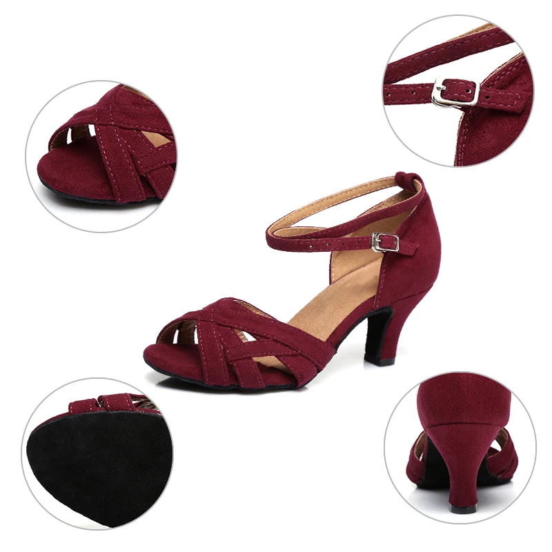Ballroom Girls Dance-Shoes Women Latin Dance Shoes Ladies Ballroom Modern Tango Jazz Dancing Shoes Heeled Salsa Sandals Indoor