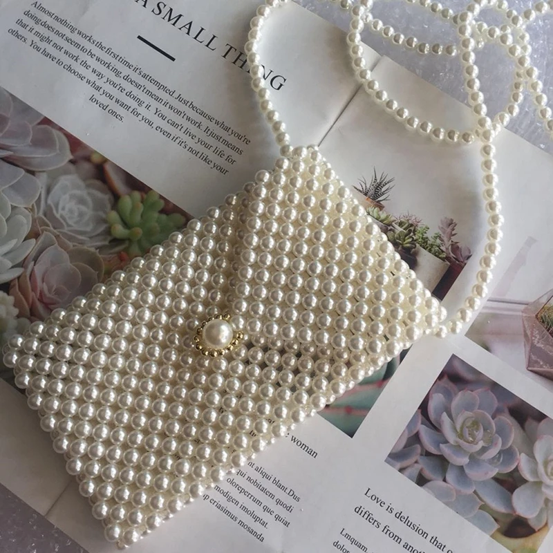 Сумка ручной работы с имитацией жемчуга сумки из бисера стеганые кошельки