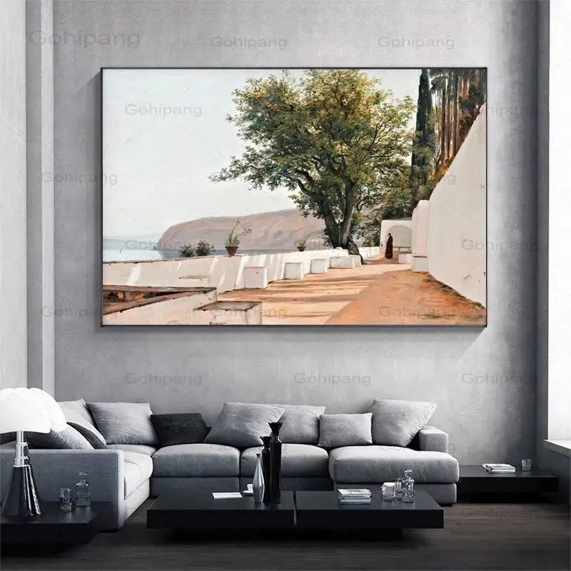 Картина на холсте винтажный пейзаж картина маслом шедевр воспроизводство