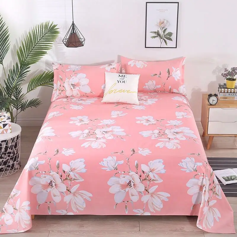 

2021 New Bed Sheet + Pillow Case Decor Brand Bed Sheets Home Textile Para Bed Sheet New Pattern Protector Bed Coverlet Summer