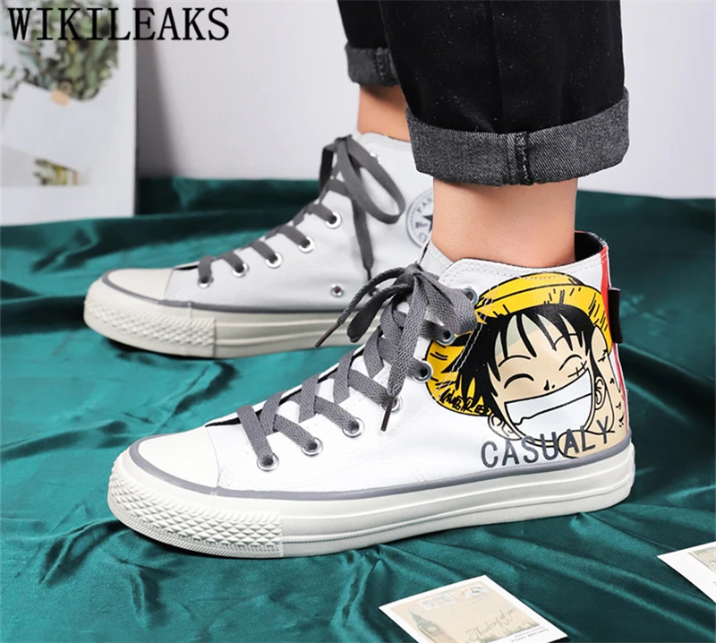 

Men Canvas Shoes High Top Sneakers Anime Fashion Shoes 2021 Men Hip Hop Shoes Mens Sneakers Casual Zapatillas Hombre Casual Buty